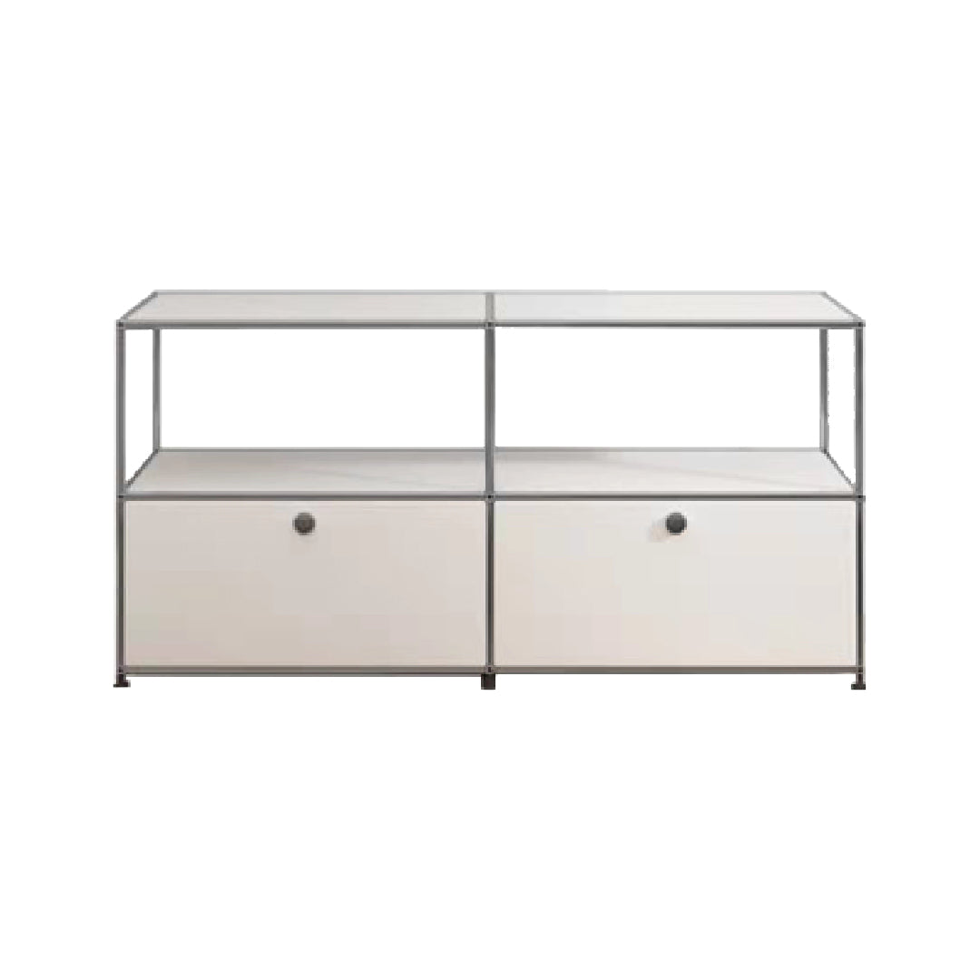 Modern Metal Dining Server with Drawers White Sideboard for Kitchen