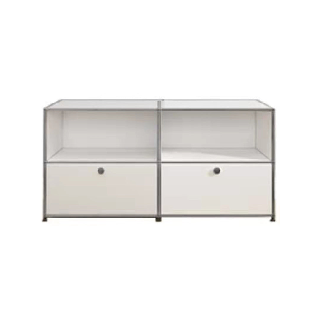 Modern Metal Dining Server with Drawers White Sideboard for Kitchen