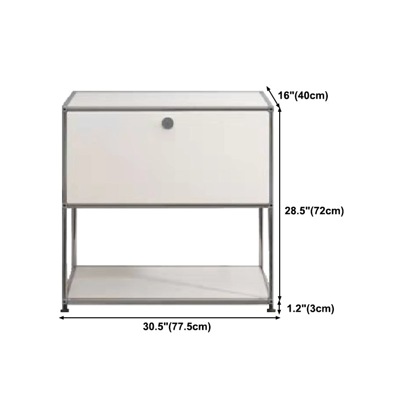 Modern Metal Dining Server with Drawers White Sideboard for Kitchen