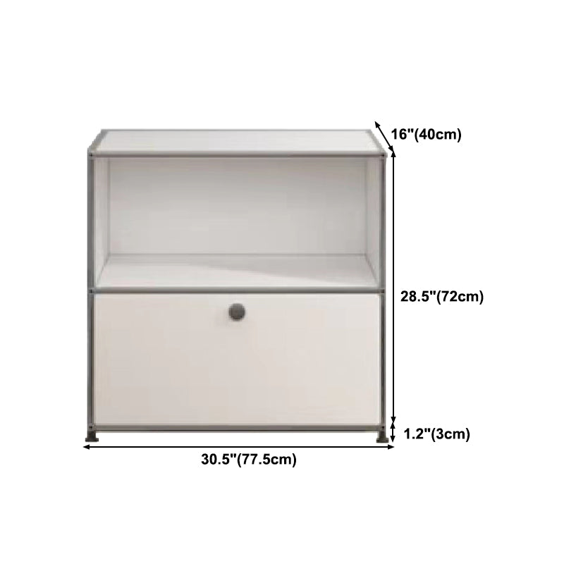 Modern Metal Dining Server with Drawers White Sideboard for Kitchen