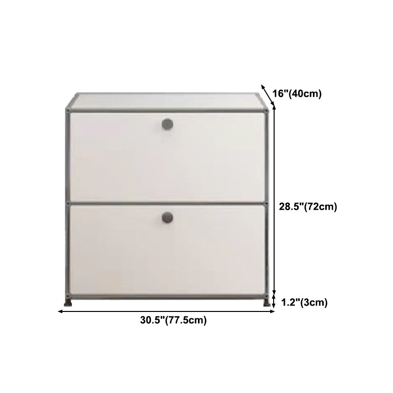 Modern Metal Dining Server with Drawers White Sideboard for Kitchen