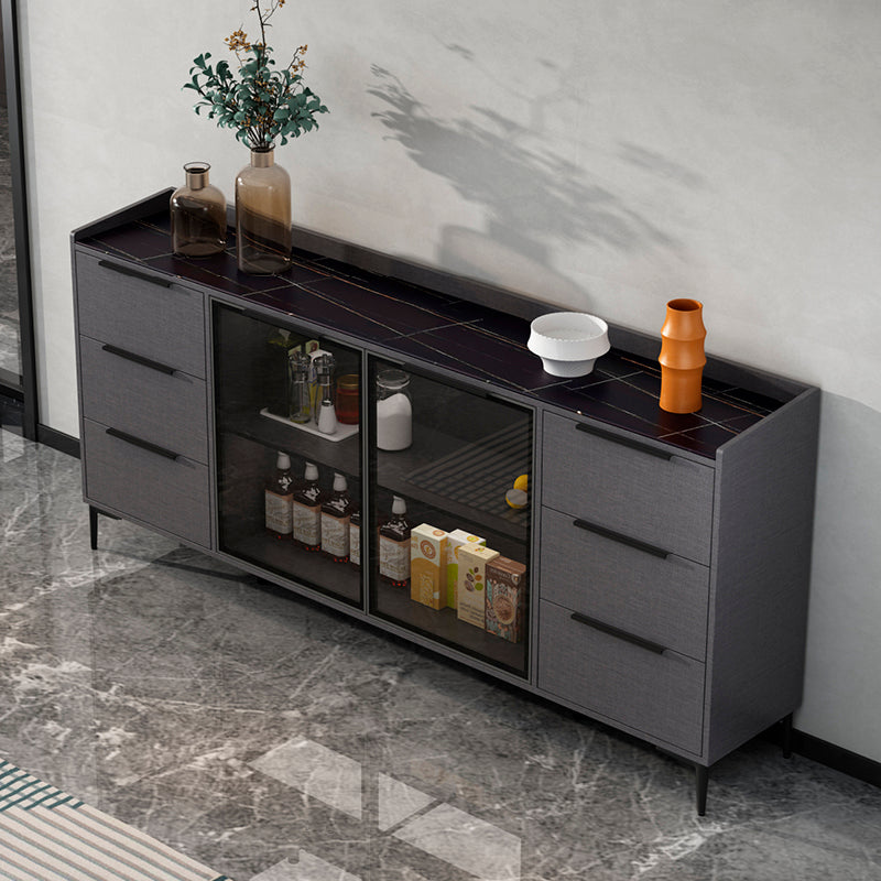 Modern Style Sideboard Sintered Stone Sideboard with Drawers for Living Room