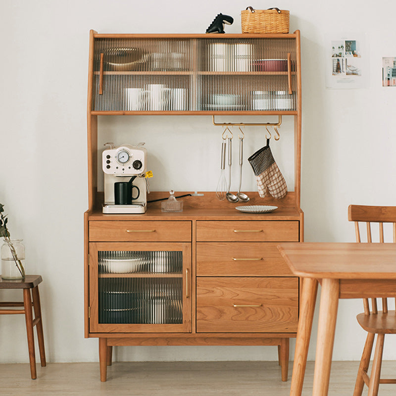 64.96"H Sideboard Contemporary Style Solid Wood Dining Server for Kitchen Living Room