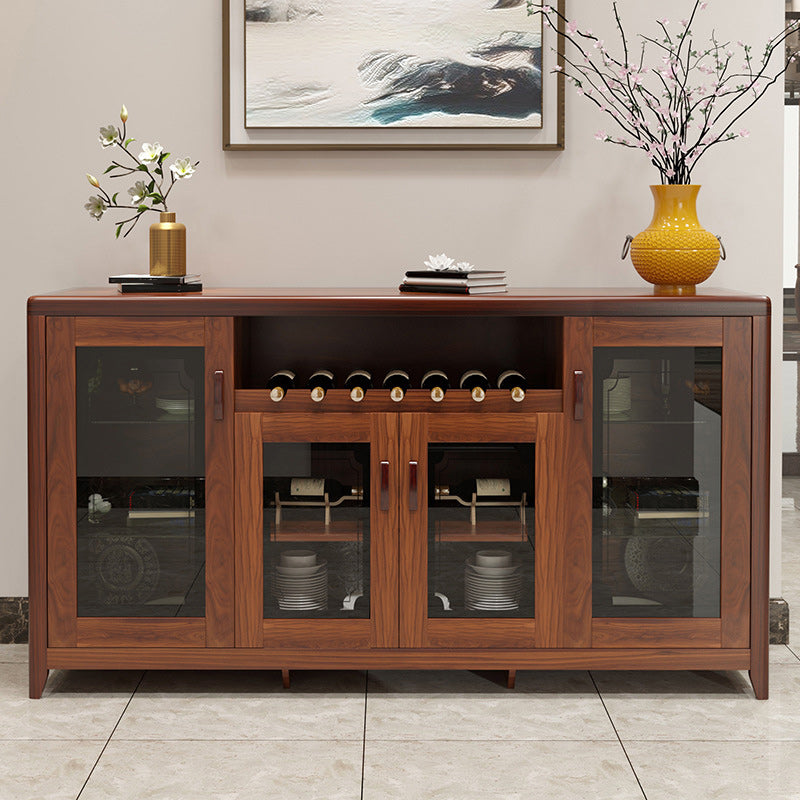 Modern Sideboard in Brown Solid Wood DIning Sideboard with Doors