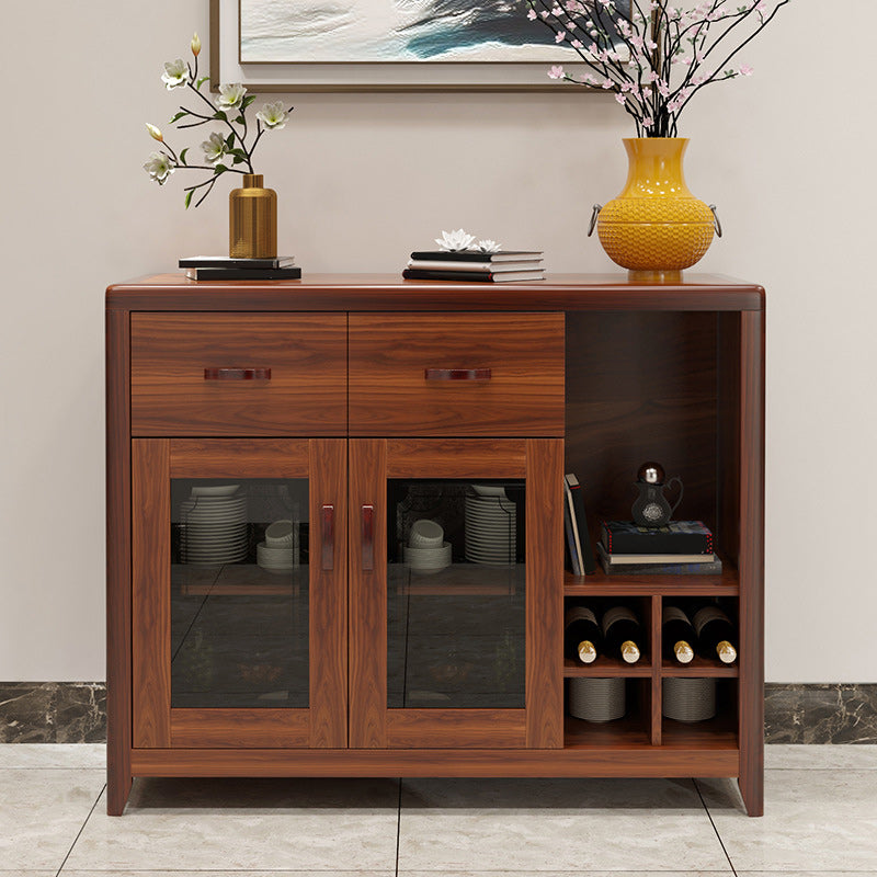 Modern Sideboard in Brown Solid Wood DIning Sideboard with Doors