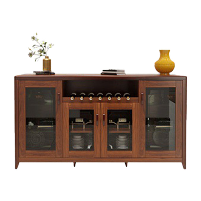 Modern Sideboard in Brown Solid Wood DIning Sideboard with Doors