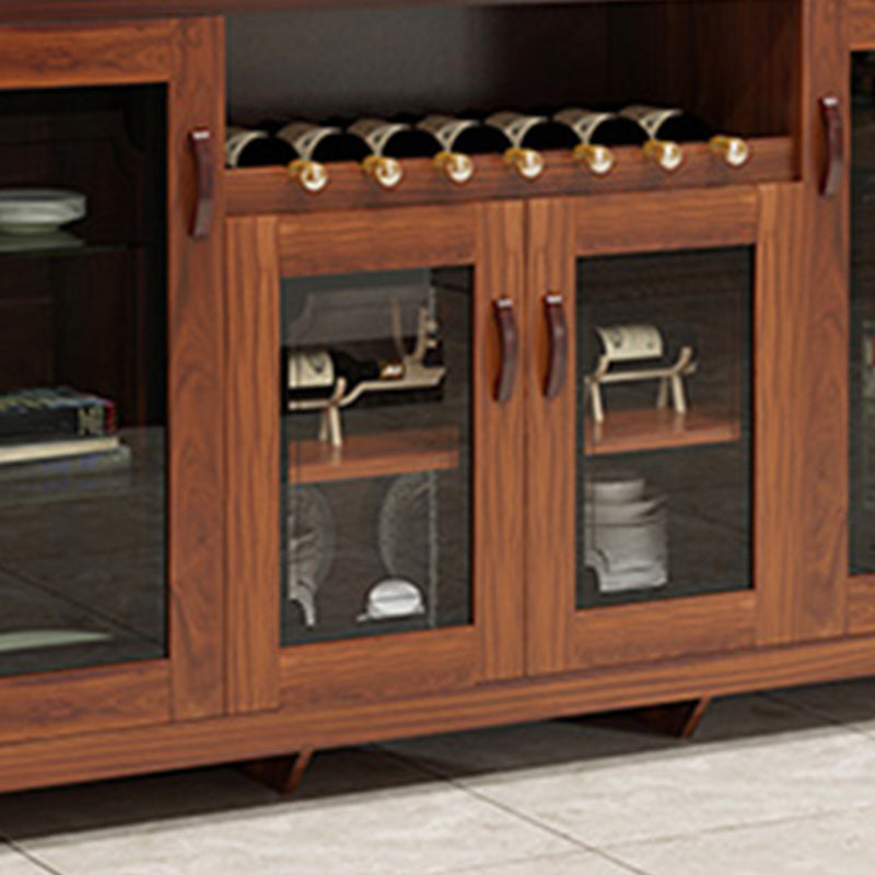 Modern Sideboard in Brown Solid Wood DIning Sideboard with Doors