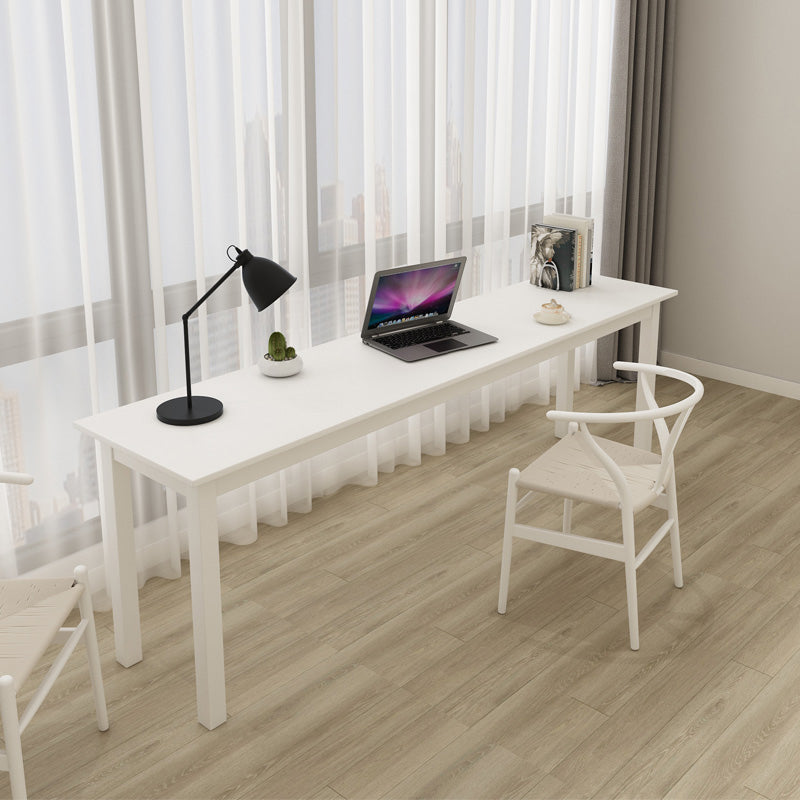 Modern Rectangular Writing Desk White Solid Wood Parsons Office Desk for Home