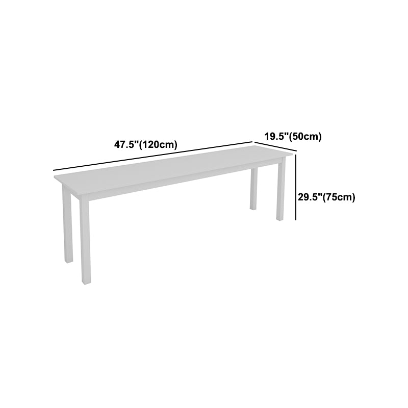 Modern Rectangular Writing Desk White Solid Wood Parsons Office Desk for Home