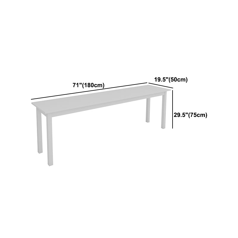 Modern Rectangular Writing Desk White Solid Wood Parsons Office Desk for Home