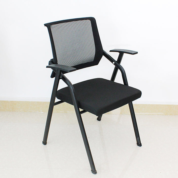 Mid Back Conference Chair Contemporary Upholstered Fixed Arms Chair