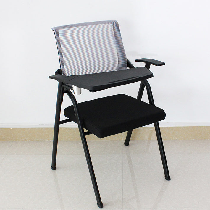 Mid Back Conference Chair Contemporary Upholstered Fixed Arms Chair