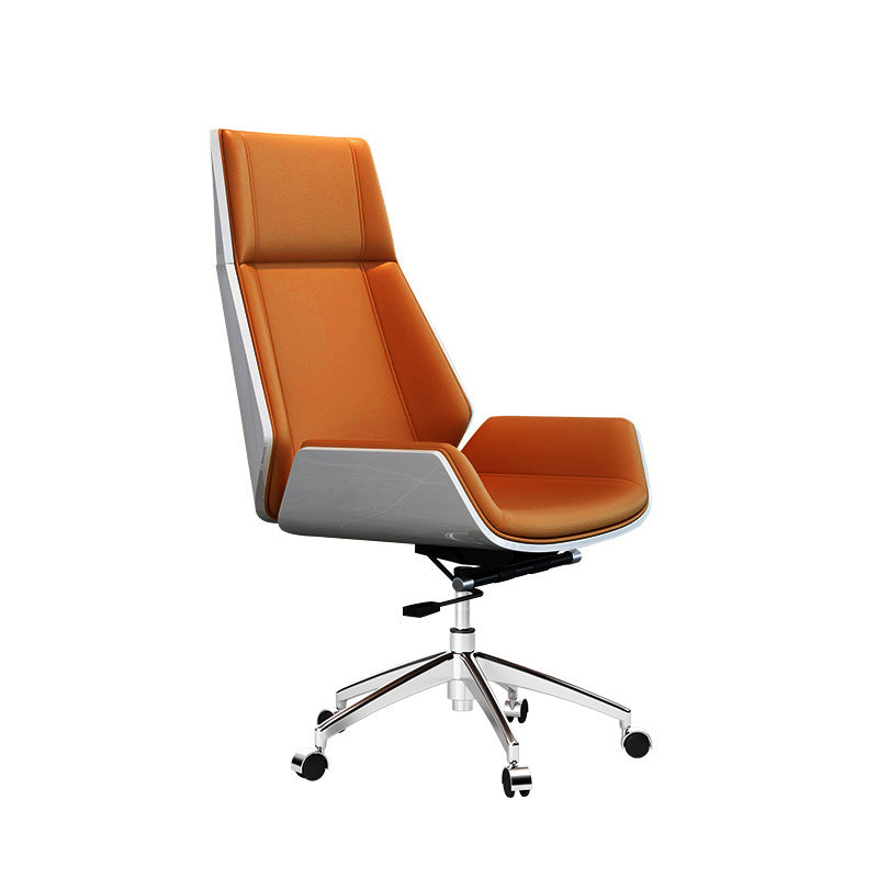 Middle/High Back Office Chair With Sponge Leather Seat with Adjustable Height Office Chair