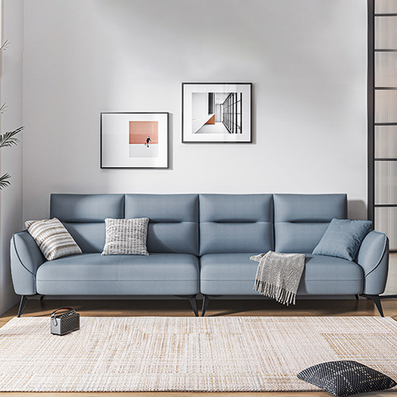 Contemporary Glam Faux Leather Sofa with Storage, Square Arm for Living Room