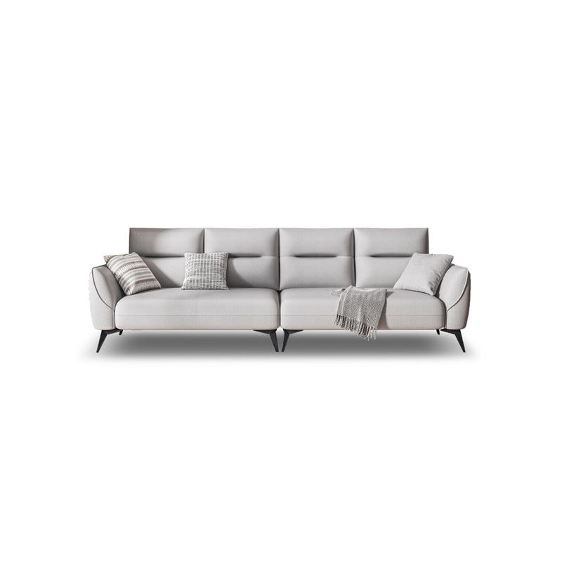 Contemporary Glam Faux Leather Sofa with Storage, Square Arm for Living Room