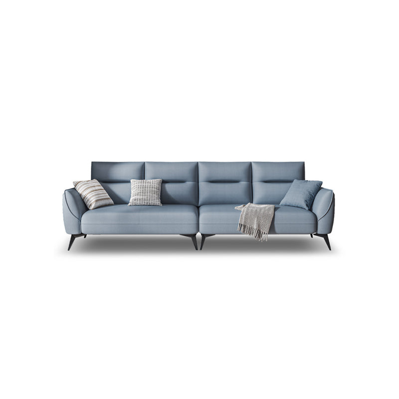 Contemporary Glam Faux Leather Sofa with Storage, Square Arm for Living Room