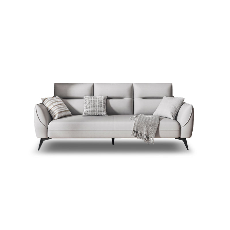 Contemporary Glam Faux Leather Sofa with Storage, Square Arm for Living Room