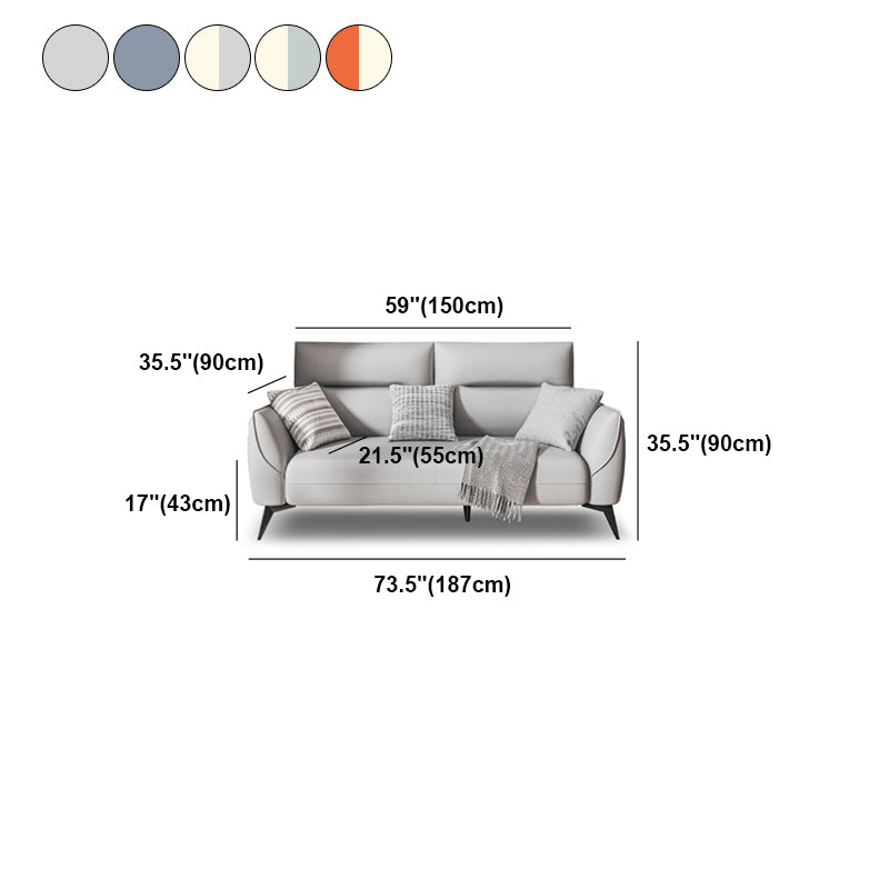 Contemporary Glam Faux Leather Sofa with Storage, Square Arm for Living Room