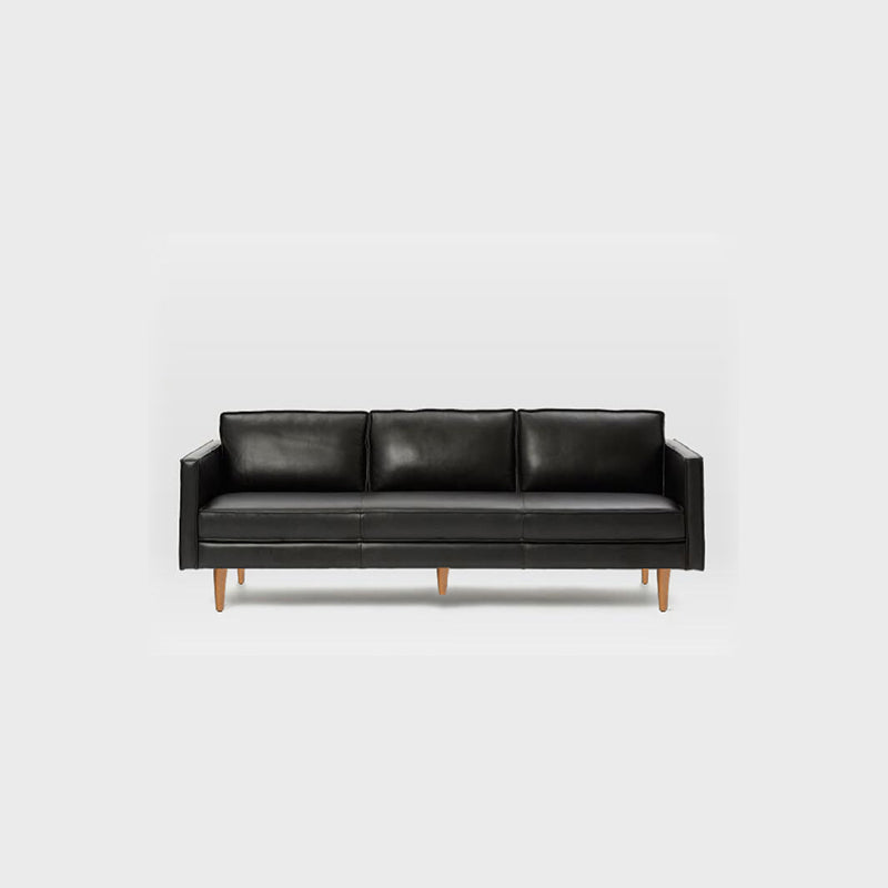 Industrial Square Arm 33.85"W Sofa with Faux Leather for Living Room