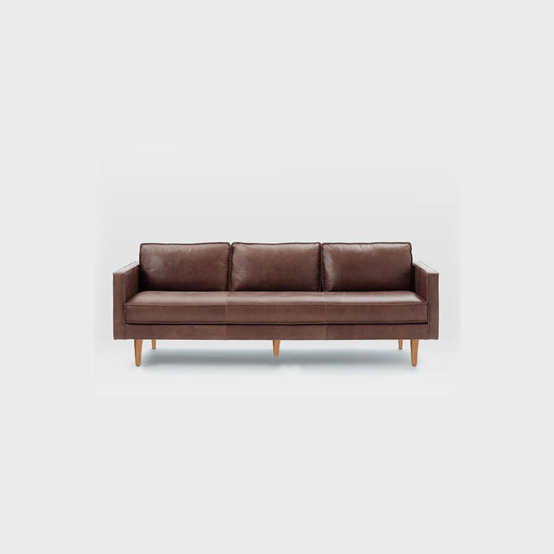 Industrial Square Arm 33.85"W Sofa with Faux Leather for Living Room