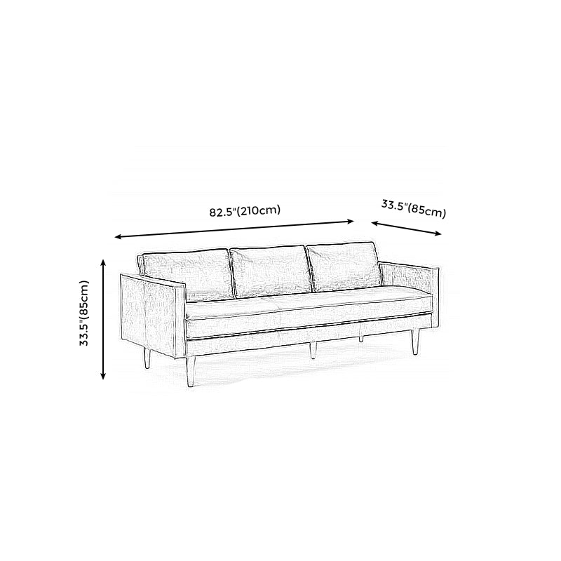 Industrial Square Arm 33.85"W Sofa with Faux Leather for Living Room