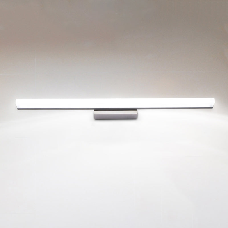 1-Light Linear Vanity Wall Lights Modern Style Metal Vanity Mirror Lights in Silver