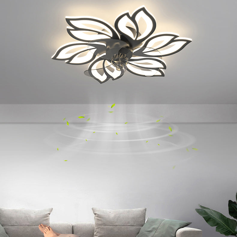 Modern Style LED Fan Light Metal Geometric Flush Mount Light for Living Room