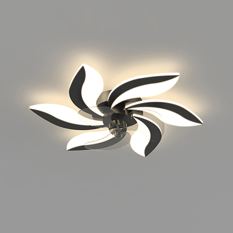 Modern Style LED Fan Light Metal Geometric Flush Mount Light for Living Room