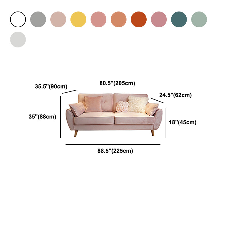 34.6"H Cotton Blend Solid Color Tufted Flared Arm Sofa for Living Room