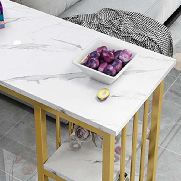 Marble Color Top Bar Table 42-inch Height Glam Style Bistro Table