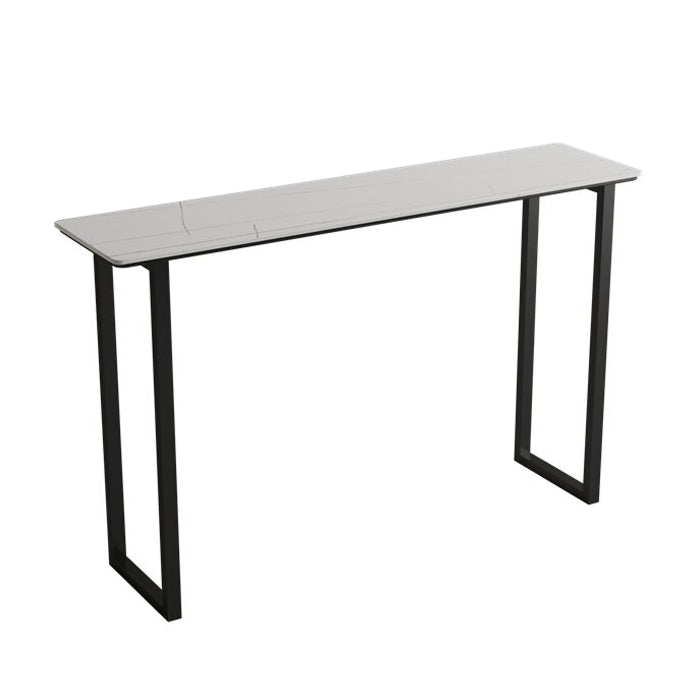 Contemporary Rectangle Top Bar Table 42-inch Height Stone Top Bistro Table