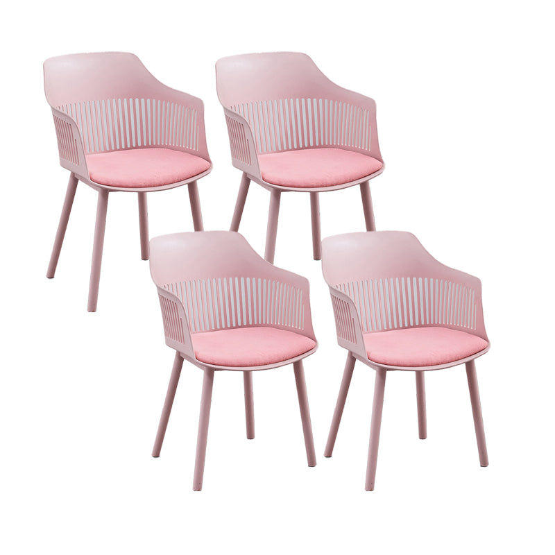 Contemporary Plastic Arm Chair Slat Back Kitchen Dining Room Chair