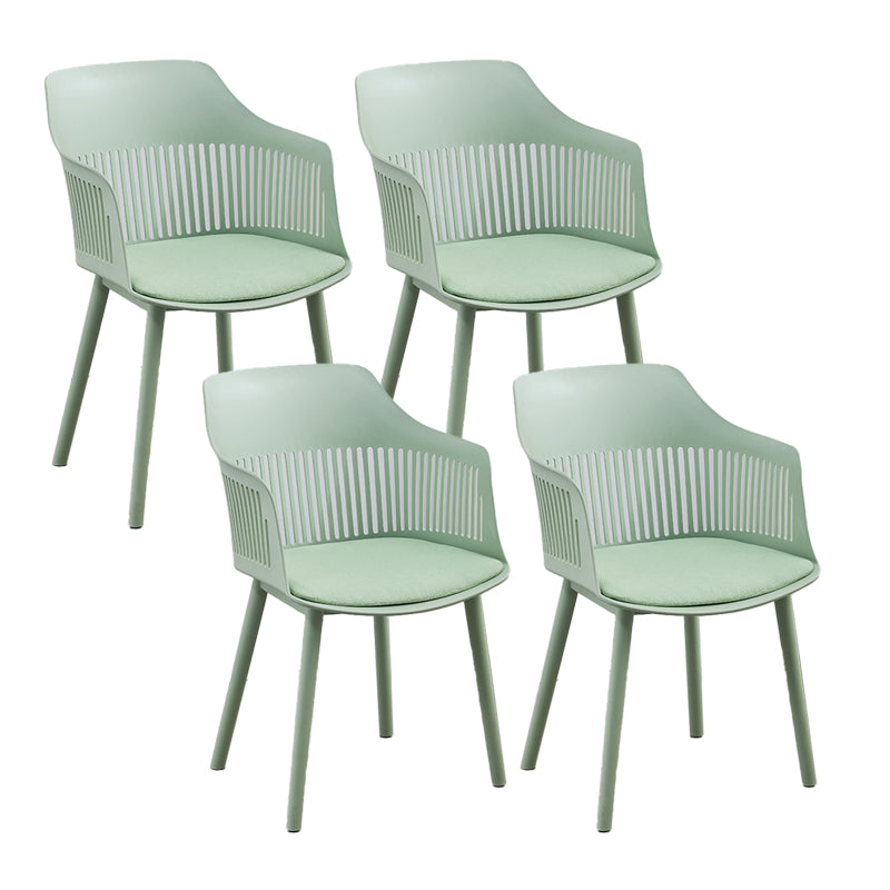 Contemporary Plastic Arm Chair Slat Back Kitchen Dining Room Chair