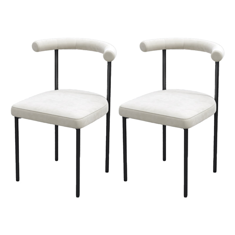 Contemporary Side Chair Upholstered Open Back Chair with Metal Legs