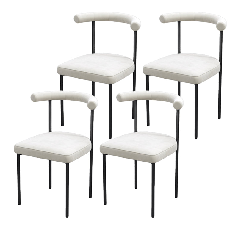 Contemporary Side Chair Upholstered Open Back Chair with Metal Legs