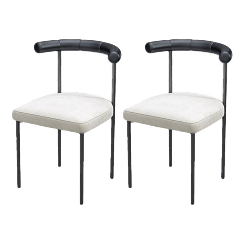 Contemporary Side Chair Upholstered Open Back Chair with Metal Legs