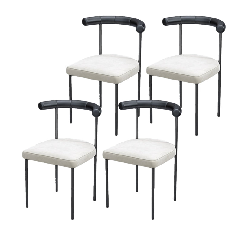 Contemporary Side Chair Upholstered Open Back Chair with Metal Legs