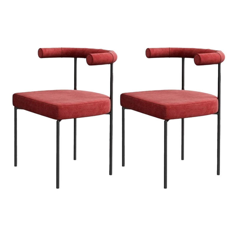 Contemporary Side Chair Upholstered Open Back Chair with Metal Legs