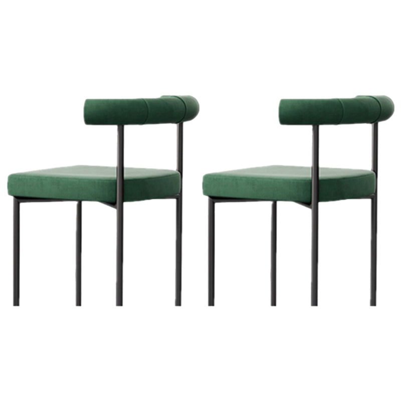 Contemporary Side Chair Upholstered Open Back Chair with Metal Legs