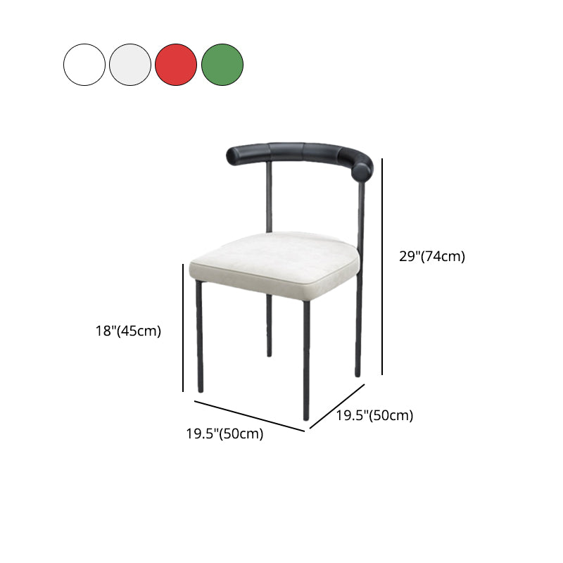 Contemporary Side Chair Upholstered Open Back Chair with Metal Legs