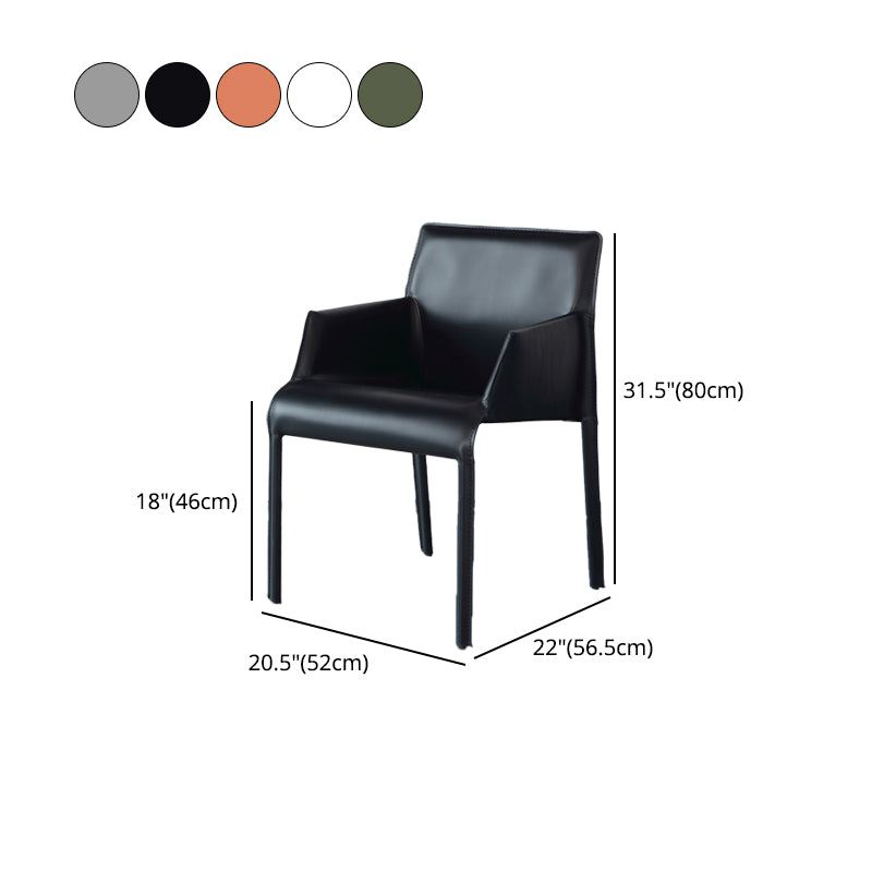 Arm Dining Chairs Modern Faux Leather Kitchen Side Chairs for Dining Room