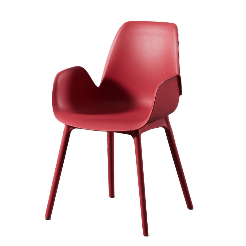 Plastic Contemporary Arm Chair Solid Back Kitchen Room Chair