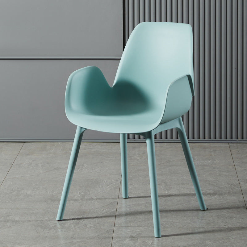 Plastic Contemporary Arm Chair Solid Back Kitchen Room Chair