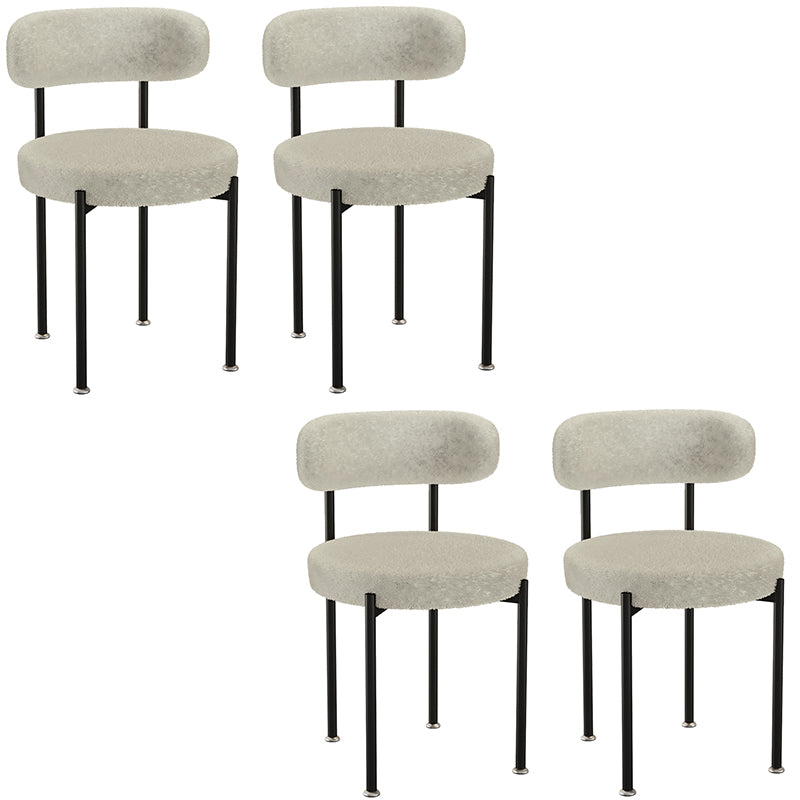 Contemporary Open Back Chair Upholstered Dining Side Chair for Home