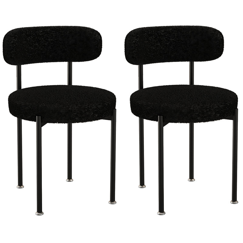 Contemporary Open Back Chair Upholstered Dining Side Chair for Home