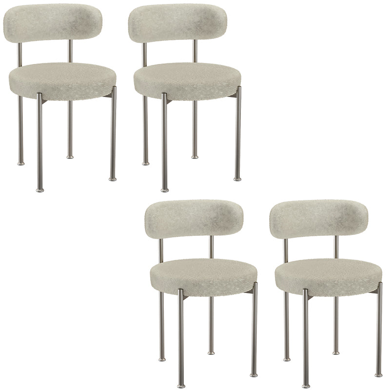 Contemporary Open Back Chair Upholstered Dining Side Chair for Home