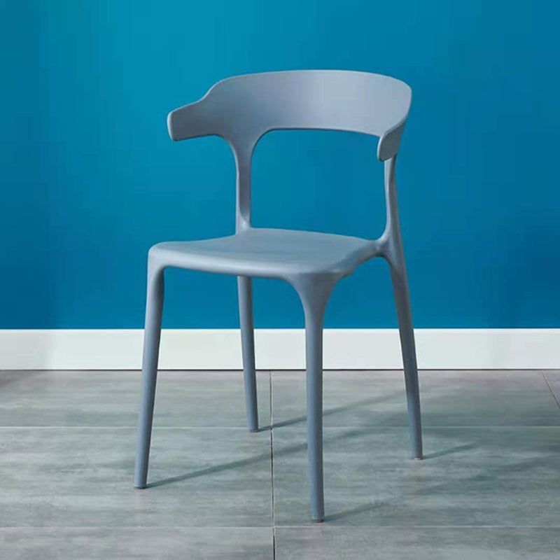 Contemporary Plastic Arm Chair Open Back Kitchen Dining Room Chair