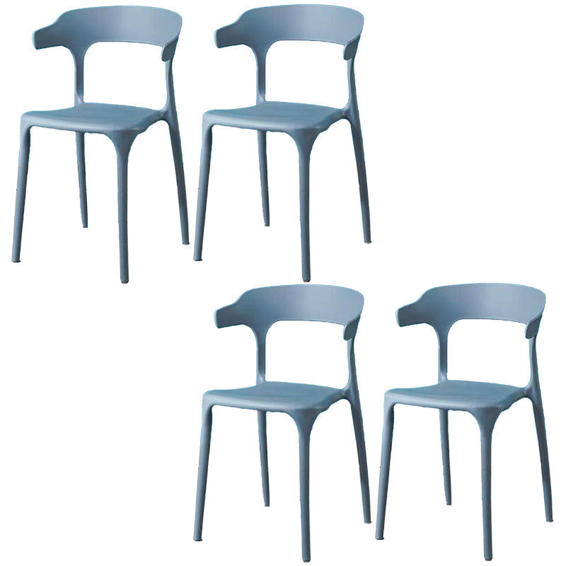 Contemporary Plastic Arm Chair Open Back Kitchen Dining Room Chair