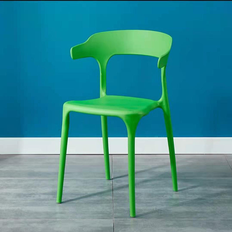 Contemporary Plastic Arm Chair Open Back Kitchen Dining Room Chair