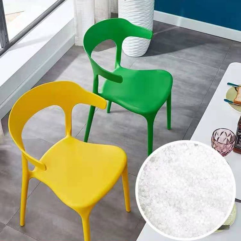 Contemporary Plastic Arm Chair Open Back Kitchen Dining Room Chair